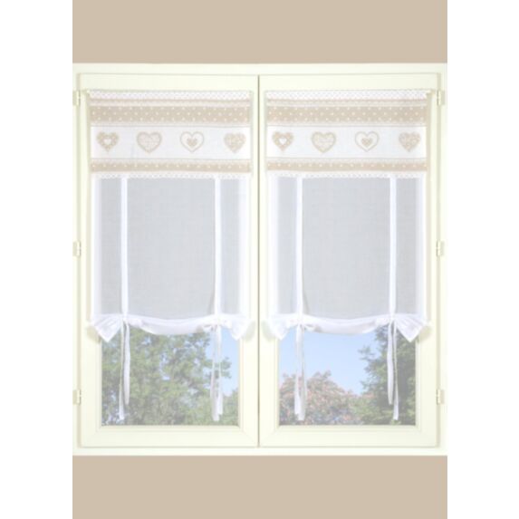 Paire de vitrages prêt à poser 60x160cm lin - DYLREV