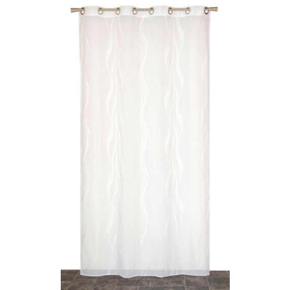 Voilage œillets étamine jacquard fils coupés naturel 140x240cm - DYLREV