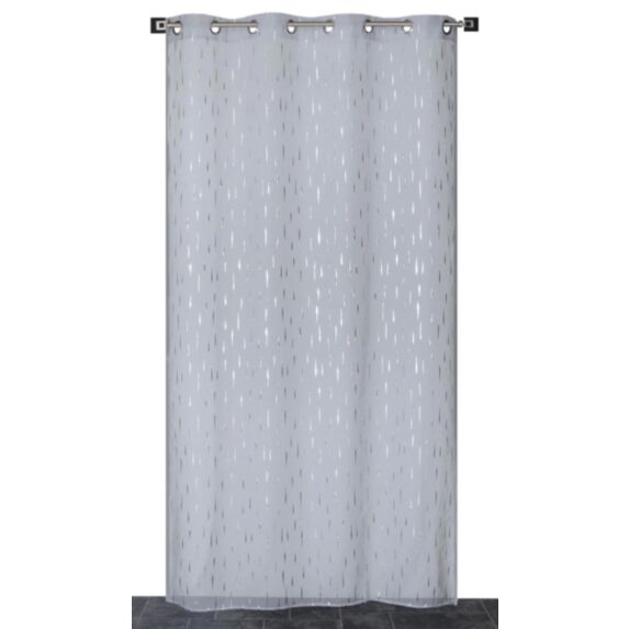 Voilage œillets étamine impression métal gris 140x240cm - DYLREV