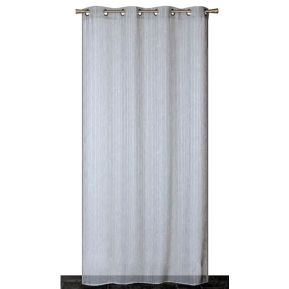 Voilage œillets étamine fil sequins gris 140x240cm - DYLREV