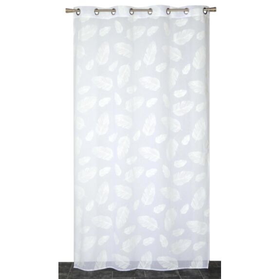 Voilage œillets étamine impression gomme blanc 140x240cm - DYLREV