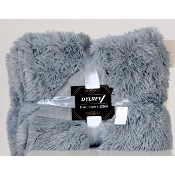 Plaid fourrure 130x170cm gris