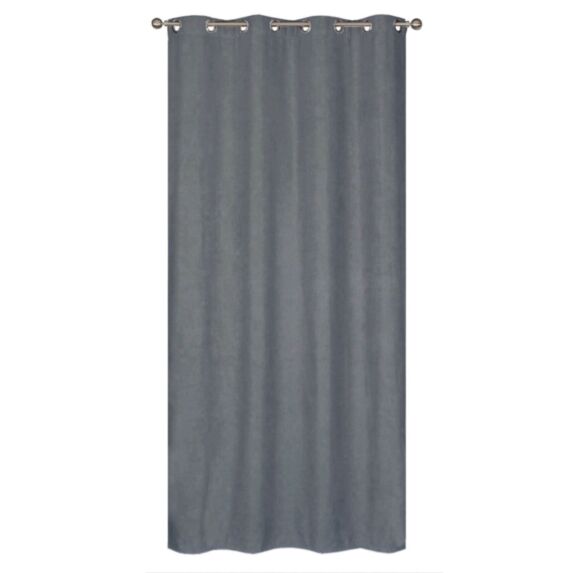 Rideau thermique velours frappé gris 140x240cm - DYLREV