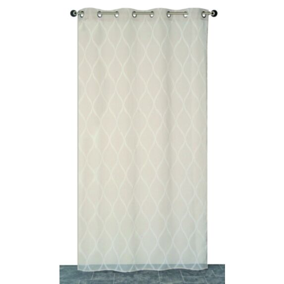 Voilage œillets étamine impression gomme lin 140x240cm - DYLREV