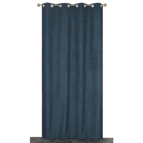 Rideau thermique à oeillets suédé pétrole 140x180cm