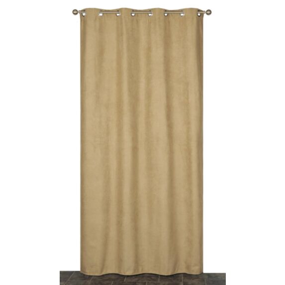Rideau thermique à oeillets suédé taupe 140x180cm