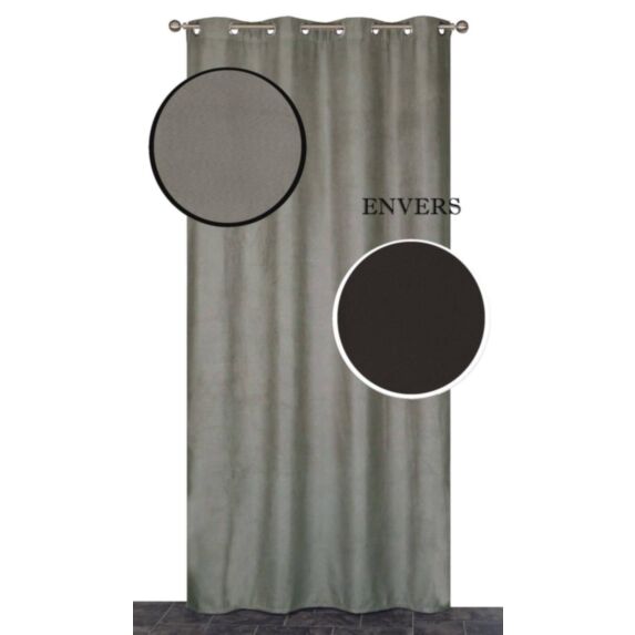 Rideau thermique à oeillets suédé anthracite 140x240cm