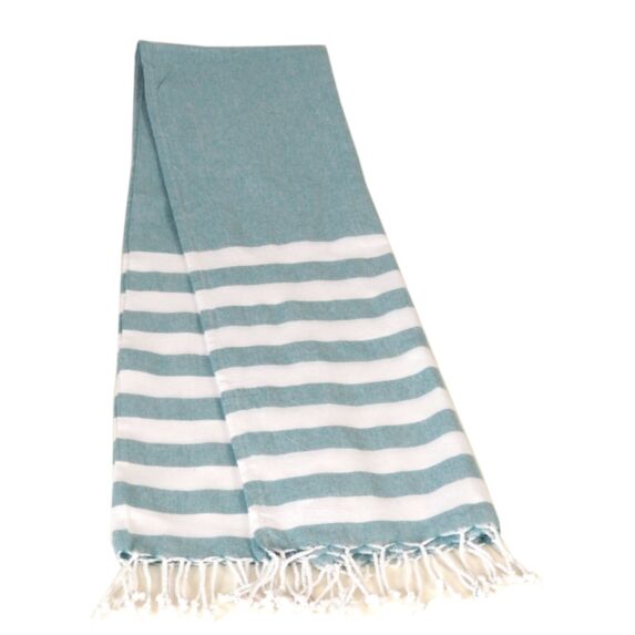 Fouta rayée avec franges 90x180 cm vert
