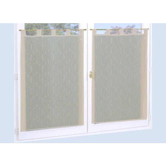 Paire de vitrages étamine fils coupés lin 60x120cm