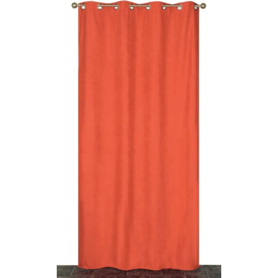 Rideau thermique à oeillets suédé 140x240cm Terracota