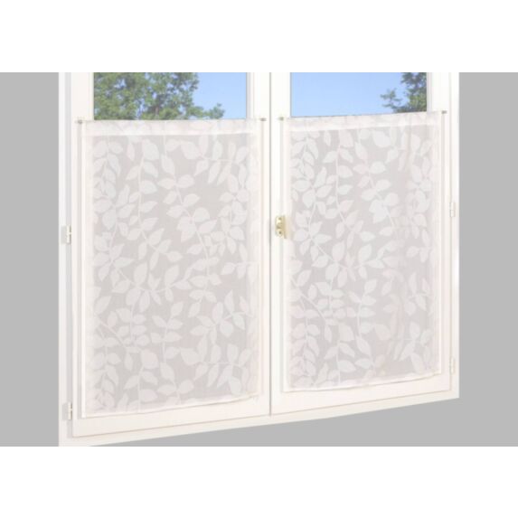 Paire de vitrages étamine jacquard fils coupés naturel 60x90cm