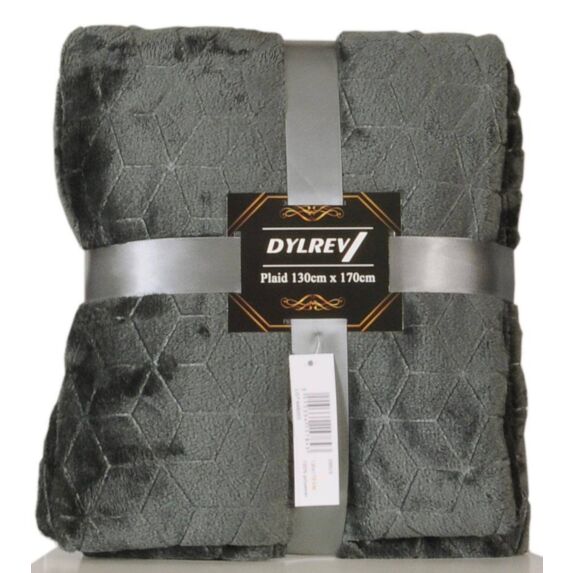 Plaid polaire jacquard 130x170cm anthracite
