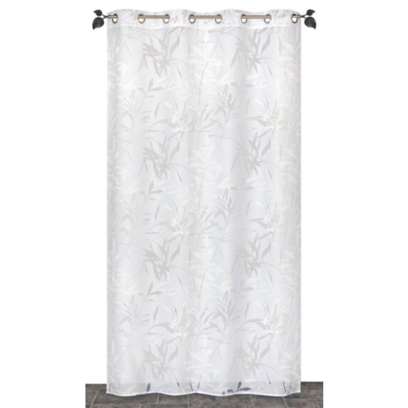 Voilage œillets dévoré imprimé blanc 140x240cm
