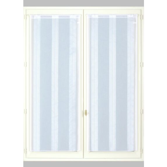 Paire de vitrages fines rayures blanc 60x90cm