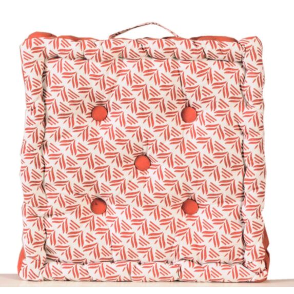 Coussin de sol carré 40x40cm terracota/imprimé