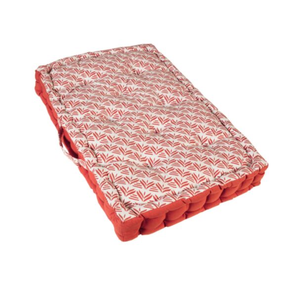 Coussin de palette rectangulaire 80x120cm terracota/imprimé