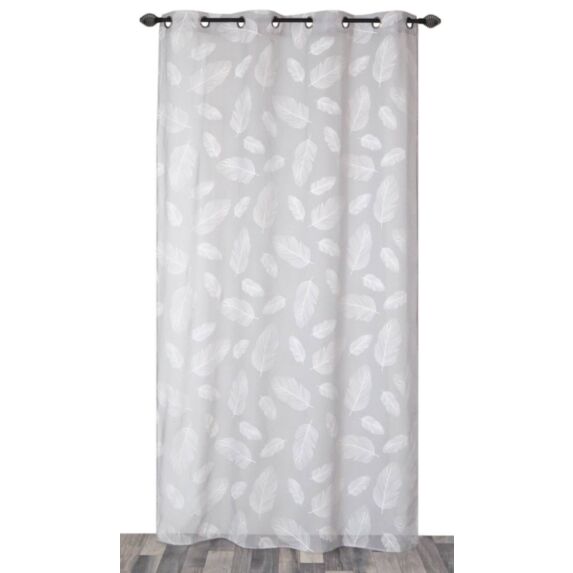 Voilage œillets étamine impresssion gomme gris 140x240cm