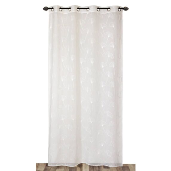 Voilage étamine brodée blanc 140x240cm