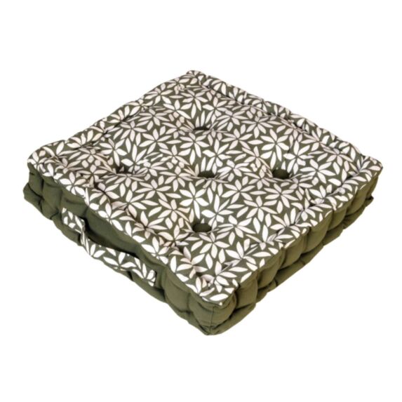 Coussin de sol bicolore kaki 40x40cm