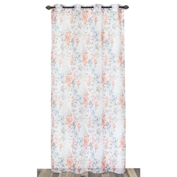 Voilage étamine imprimée orange 140x240cm