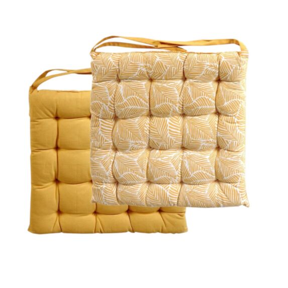 Coussin de Chaise Carré imprimé jaune 40x40cm