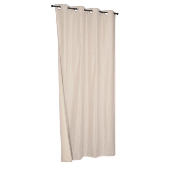 Rideau isolant thermique polyester texturé 135x240cm beige œillets métal - DYLREV