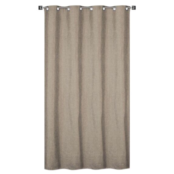 Rideau toile isolant thermique 140x240cm taupe œillets métal polyester - DYLREV