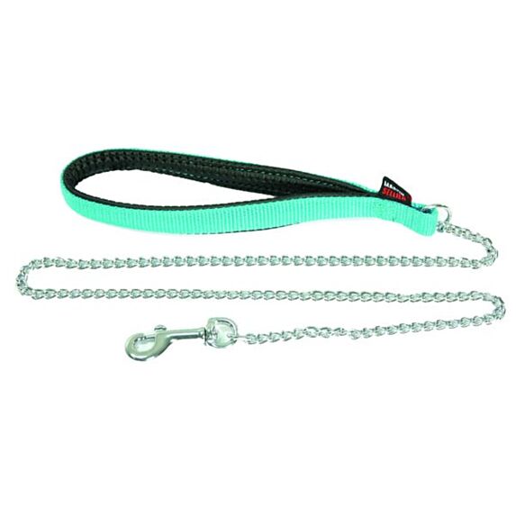 Laisse chaîne fine nylon 20-100 turquoise