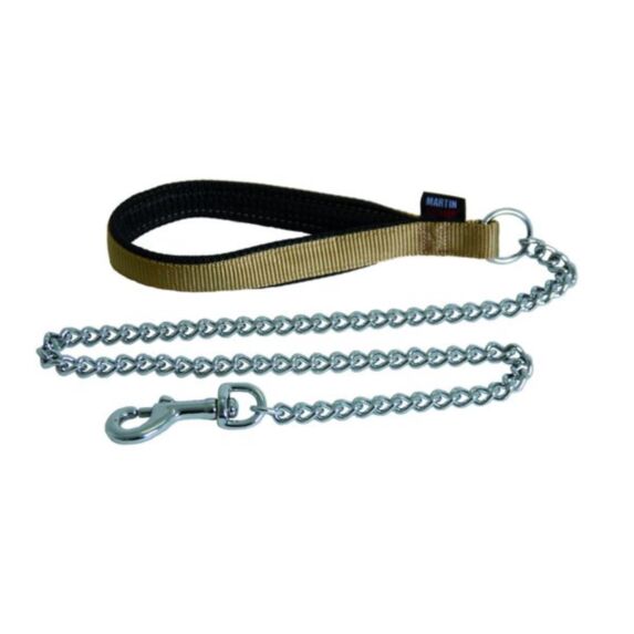 Laisse chaîne forte 25-100 beige