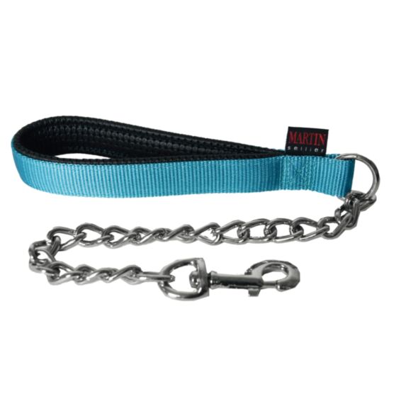 Laisse chaîne t/fte nylon 30-60 turquoise