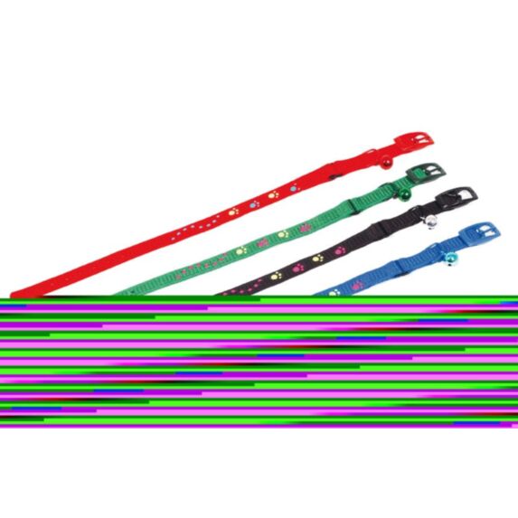 Collier chat nylon bleu