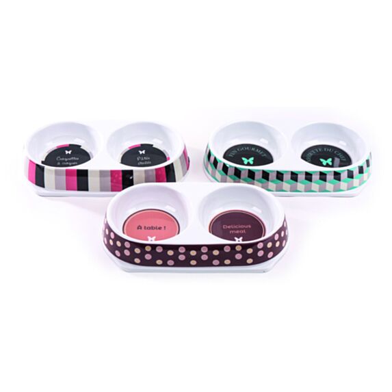 Gamelle double chat 2x180