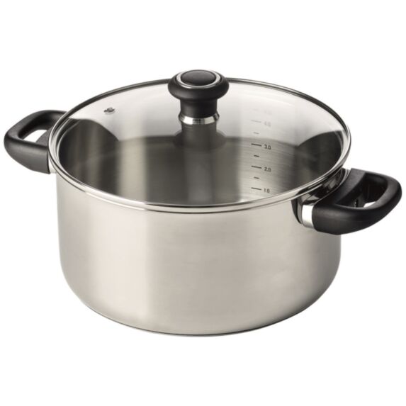 Faitout Polo acier inoxydable Ø24cm couvercle verre - BEKA