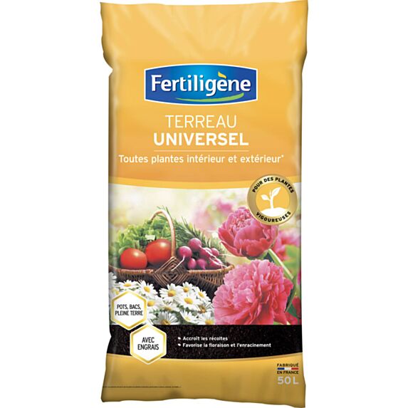 Terreau Universel Intérieur Extérieur 50L - FERTILIGENE