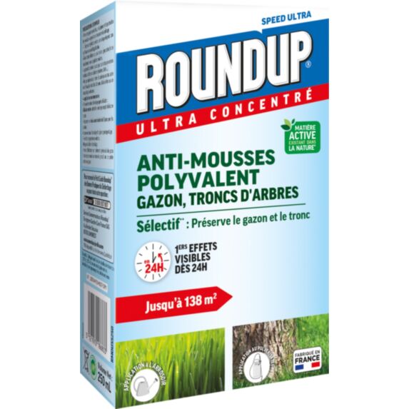 Anti-mousses Concentré Gazon et Troncs d'Arbres 250ml - ROUNDUP