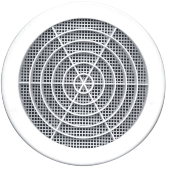 Grille PVC à clipser Ø160 blanc avec moustiquaire - AUTOGYRE