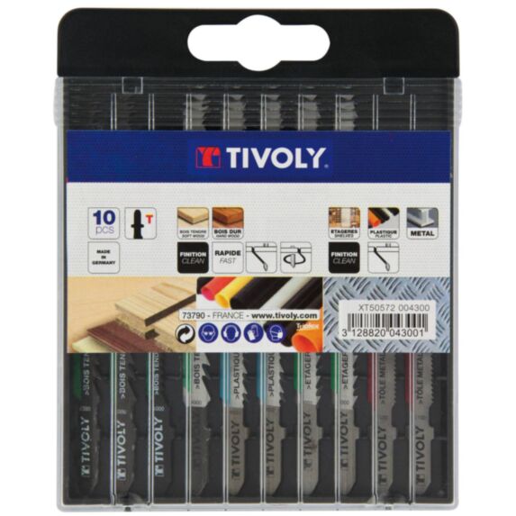 Coffret 10 lames scie sauteuse T multimatériaux - TIVOLY