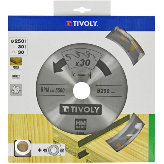 Lame de scie circulaire pour bois/plâtre Ø250 mm - TIVOLY