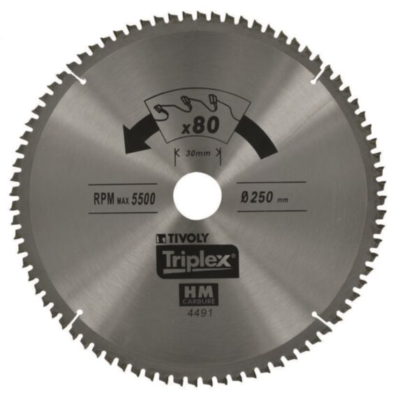 Lame de scie stationnaire ø254mm 80 dents Alésage 30