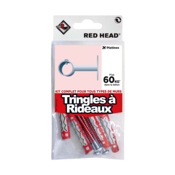 Sachet de 4 chevilles bi-matières D6x37 + tr D4x45 red head
