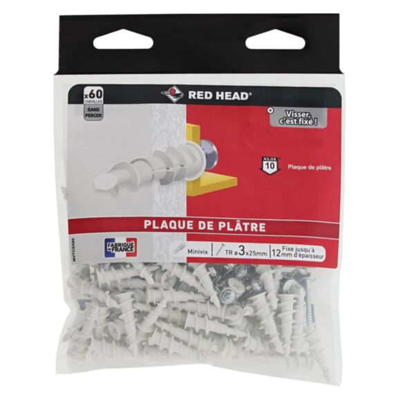 Sachet de MINIVIX  + vis TR Ø3x25mm RED HEAD 