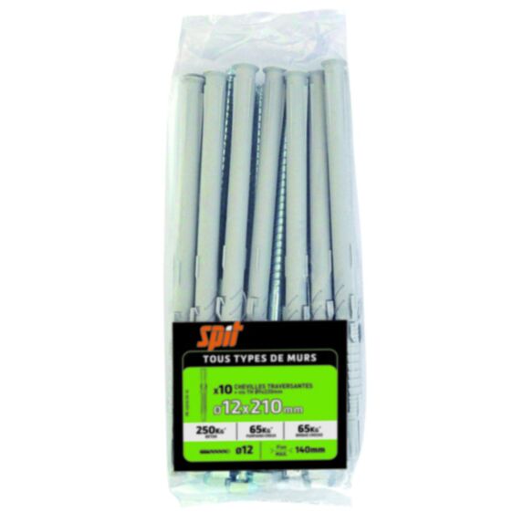 10 Chevilles Rallongées Ø12x210mm + Th Spit - RED HEAD