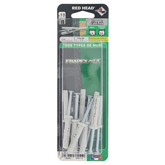 10 Chevilles Frapex M Ø8x40mm - RED HEAD