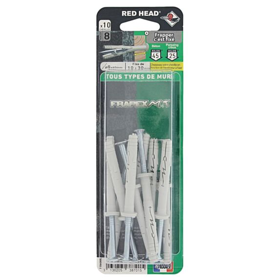 10 Chevilles Frapex M Ø8x60mm - RED HEAD