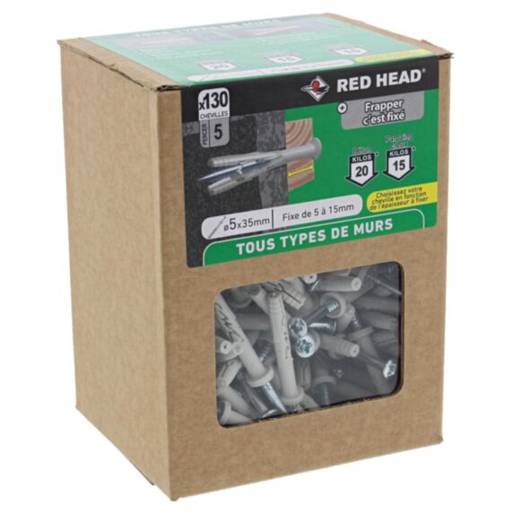 130 Chevilles Frapex M Ø5x35mm TP - RED HEAD