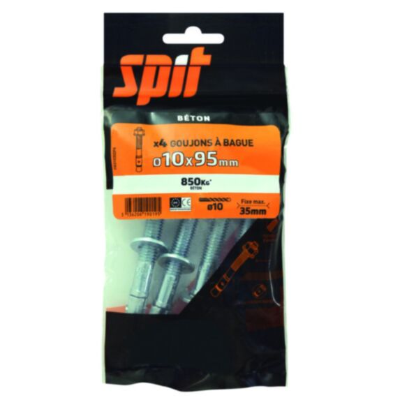 4 goujons à bague 3 Ø10x95mm - SPIT