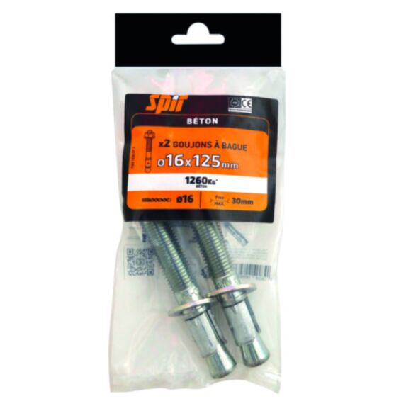 2 goujons à bague 3 Ø16x125mm - SPIT
