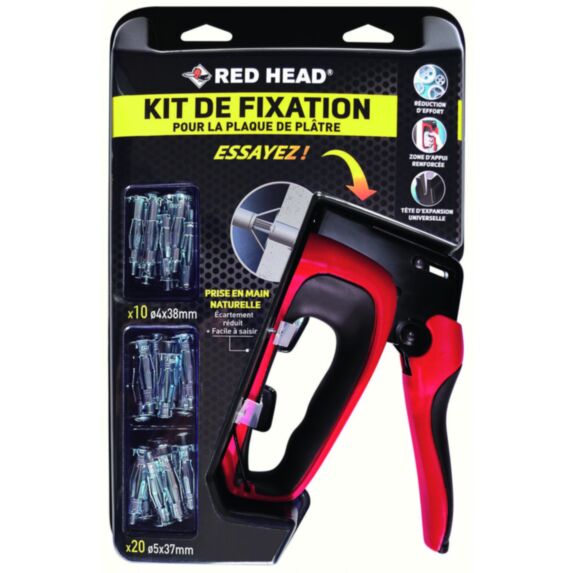 Kit pince métallique Pro Red Force + 40 chevilles - RED HEAD