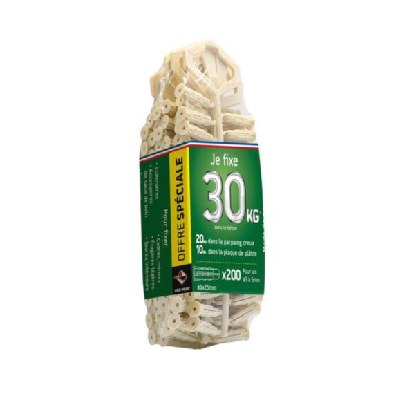 200 Chevilles Grapex Ø6x25mm - RED HEAD