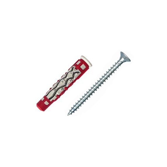Boîte de 40 chevilles bi-matières D6x37mm + vis 3,5x50mm - RED HEAD
